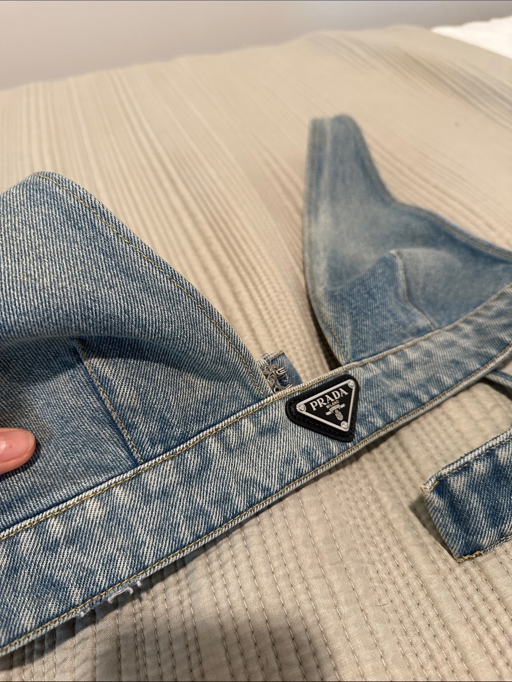 Prada Denim Bralette Crop Top - Picture 2 of 6